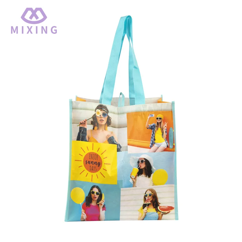 라미네이트 된 RPET 해변 토트 백